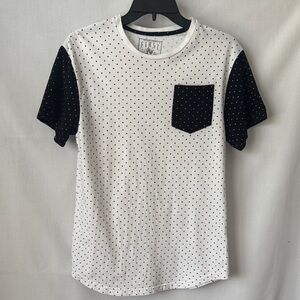 First Draft Polka Dot Contrast Pocket Tee Small